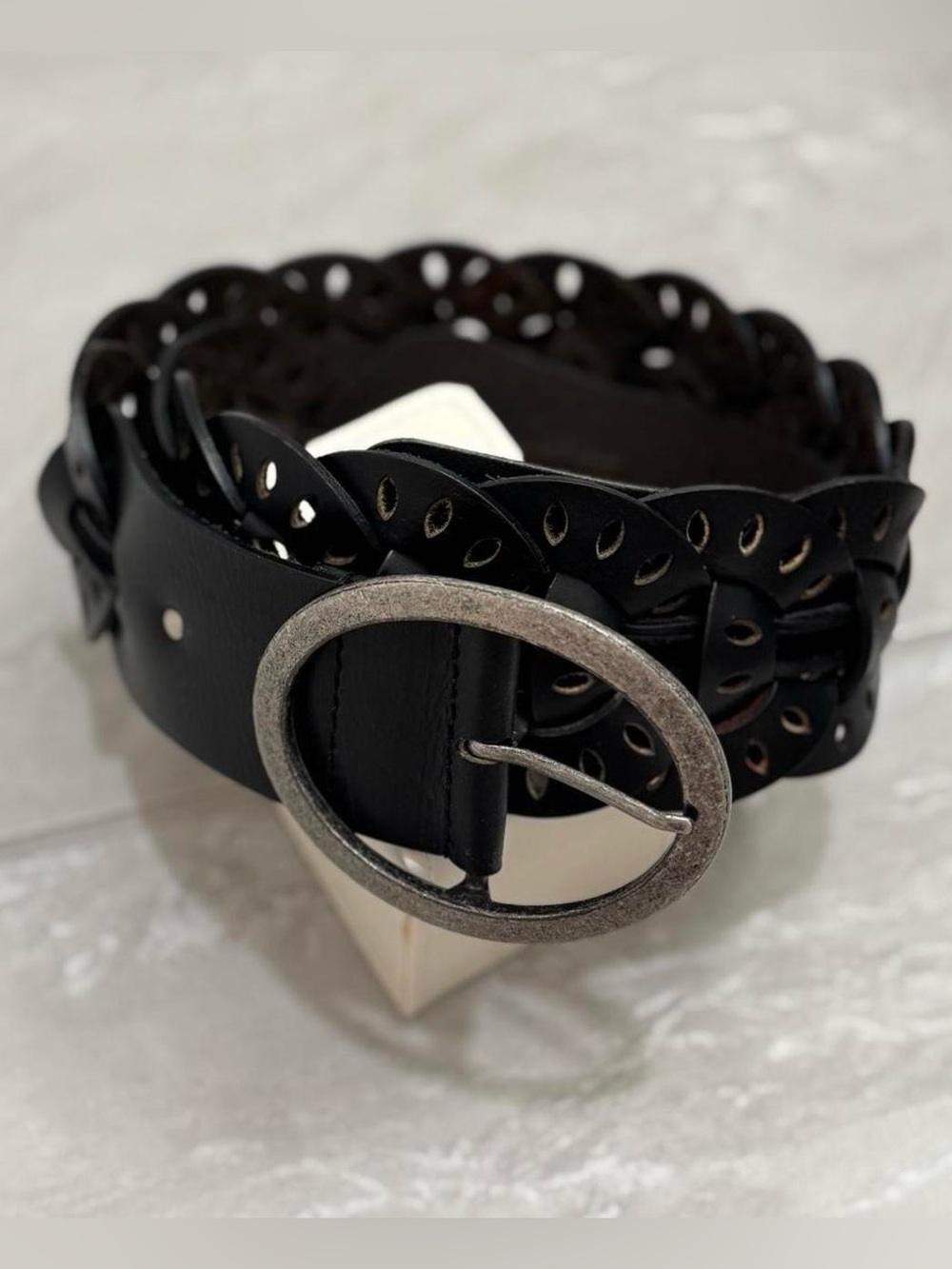 vintage 2006 old navy black leather belt boho y2k festival western